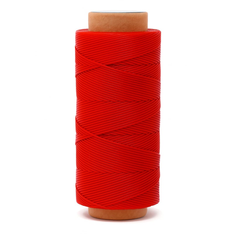Mandala Crafts Red Flat Waxed Thread for Leather Sewing - 197 Yds 210D 1mm Polyester Leather Thread String Waxed Cord for Leatherwork, Beading, Bookbinding, Hand Stitching - Image 2